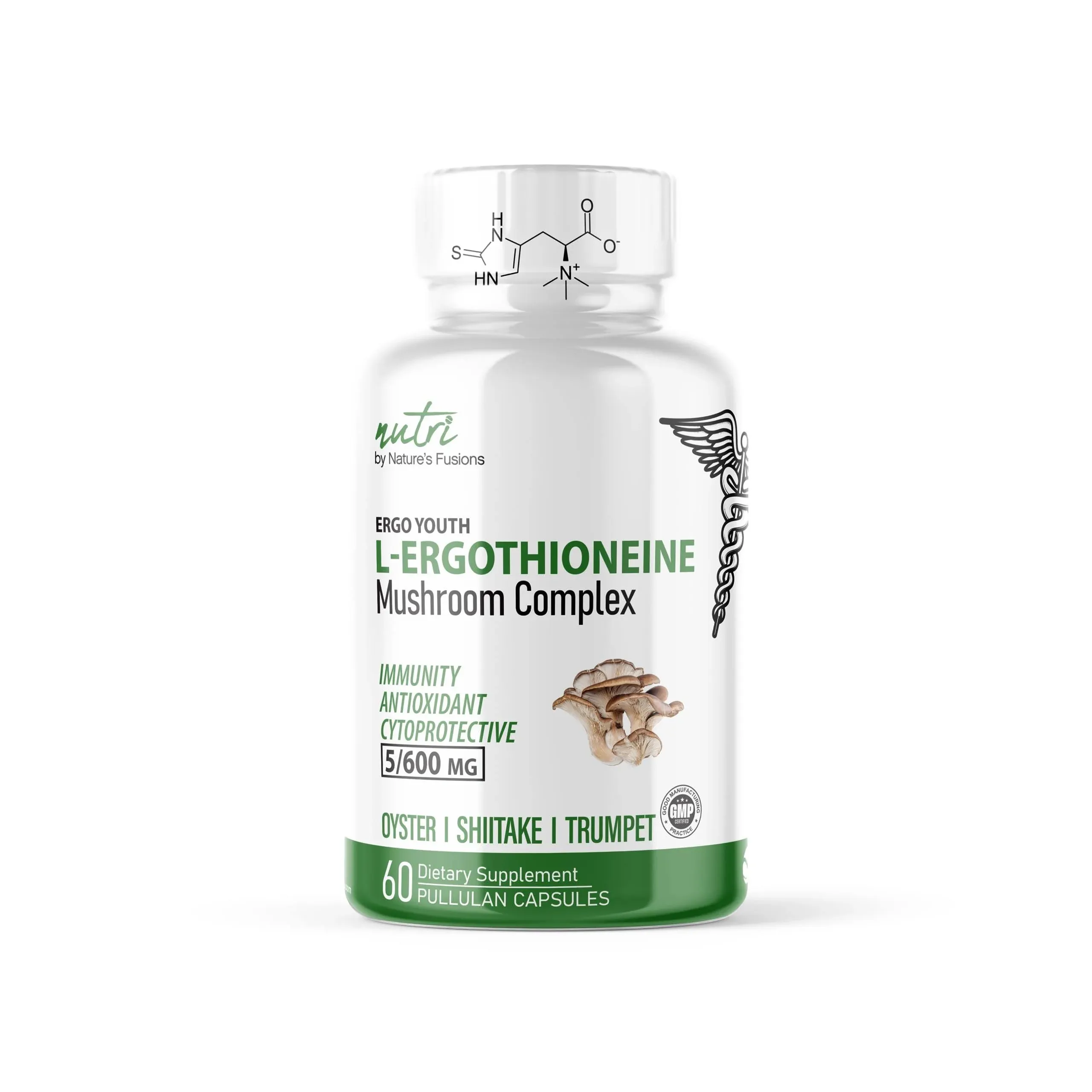 Nature's Fusions L-Ergothioneine Mushroom Complex - 60 Pullulan Capsules