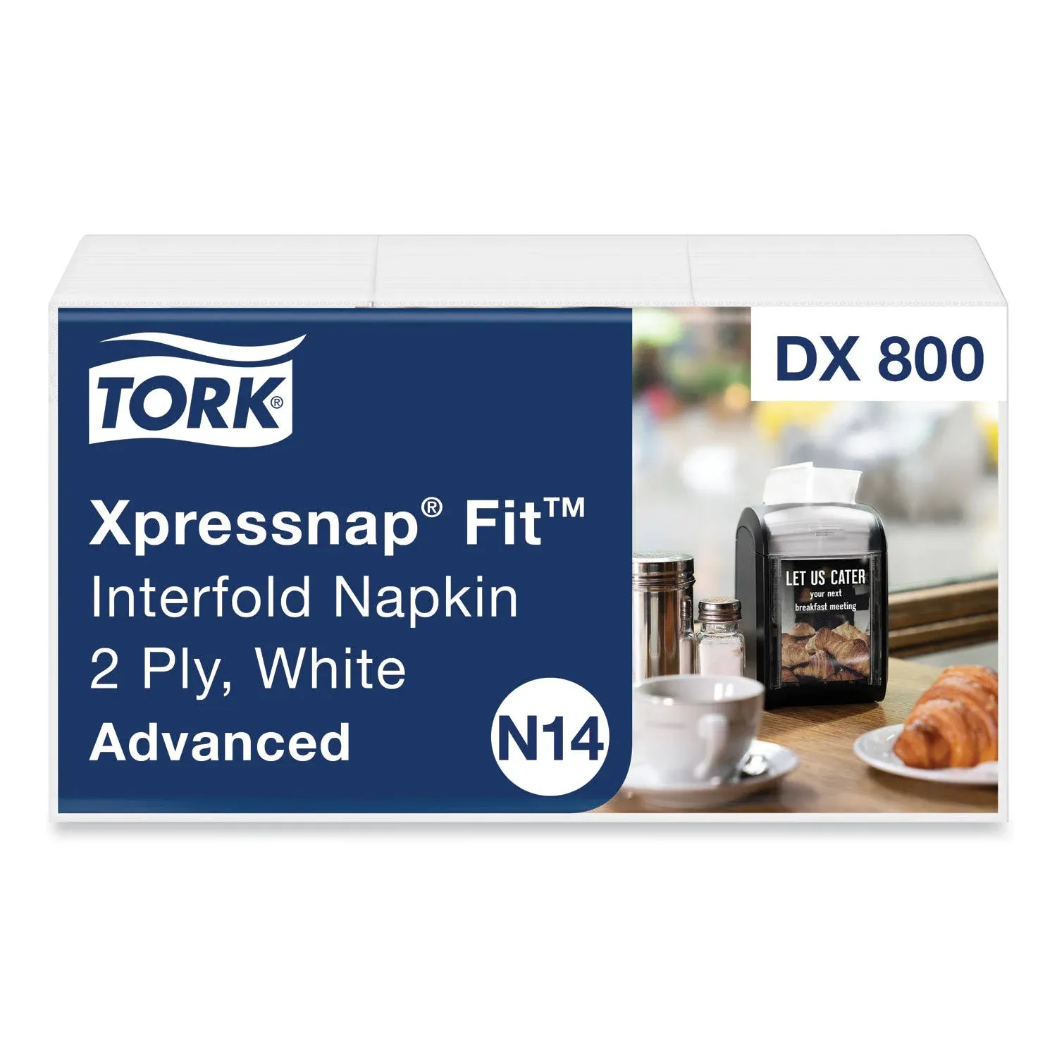 Tork Xpressnap Fit Interfold Dispenser Napkins, 2-Ply, 6.5 x 8.39, White, 120 ...