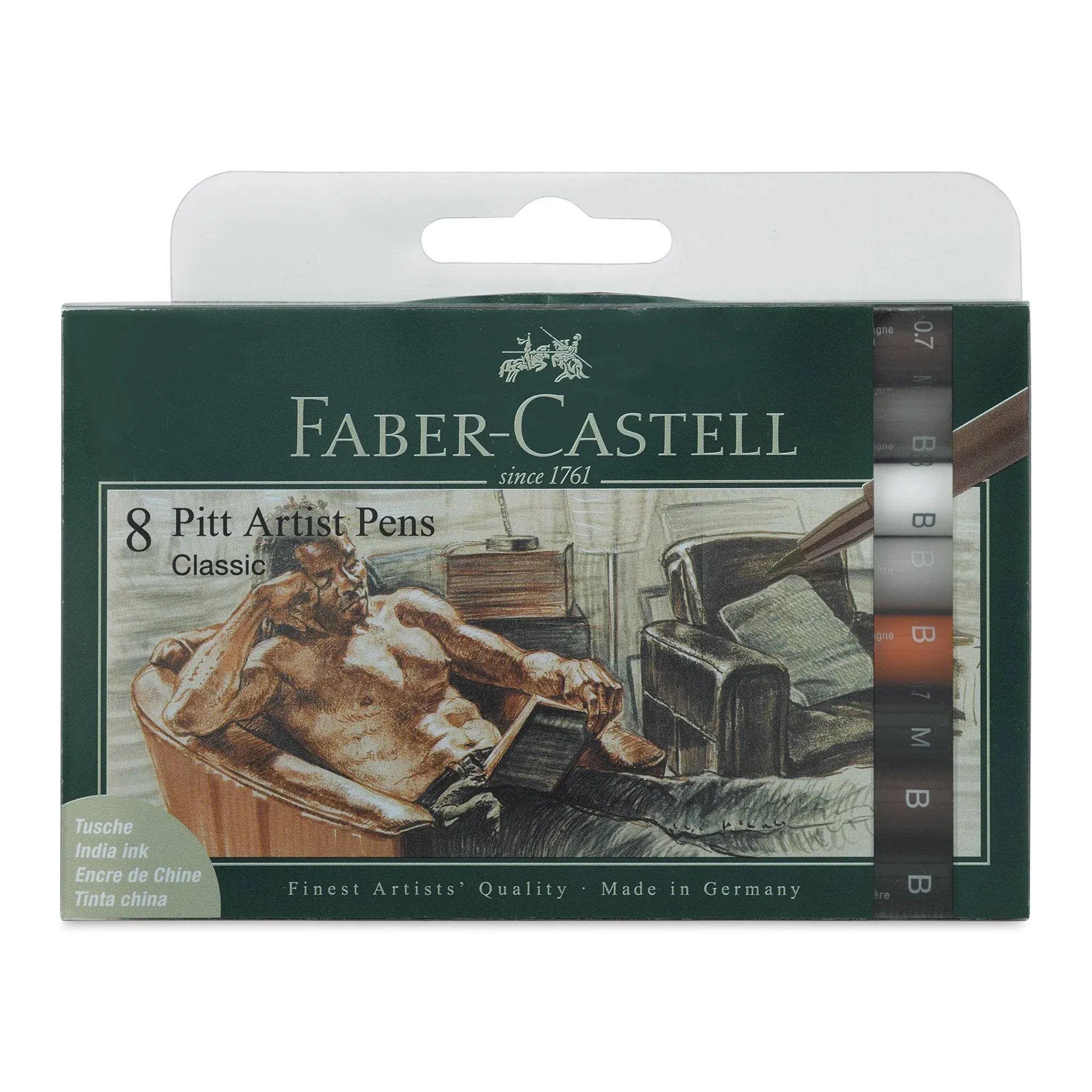 Faber Castell Pitt Artist Pens, Classic Set, India Ink