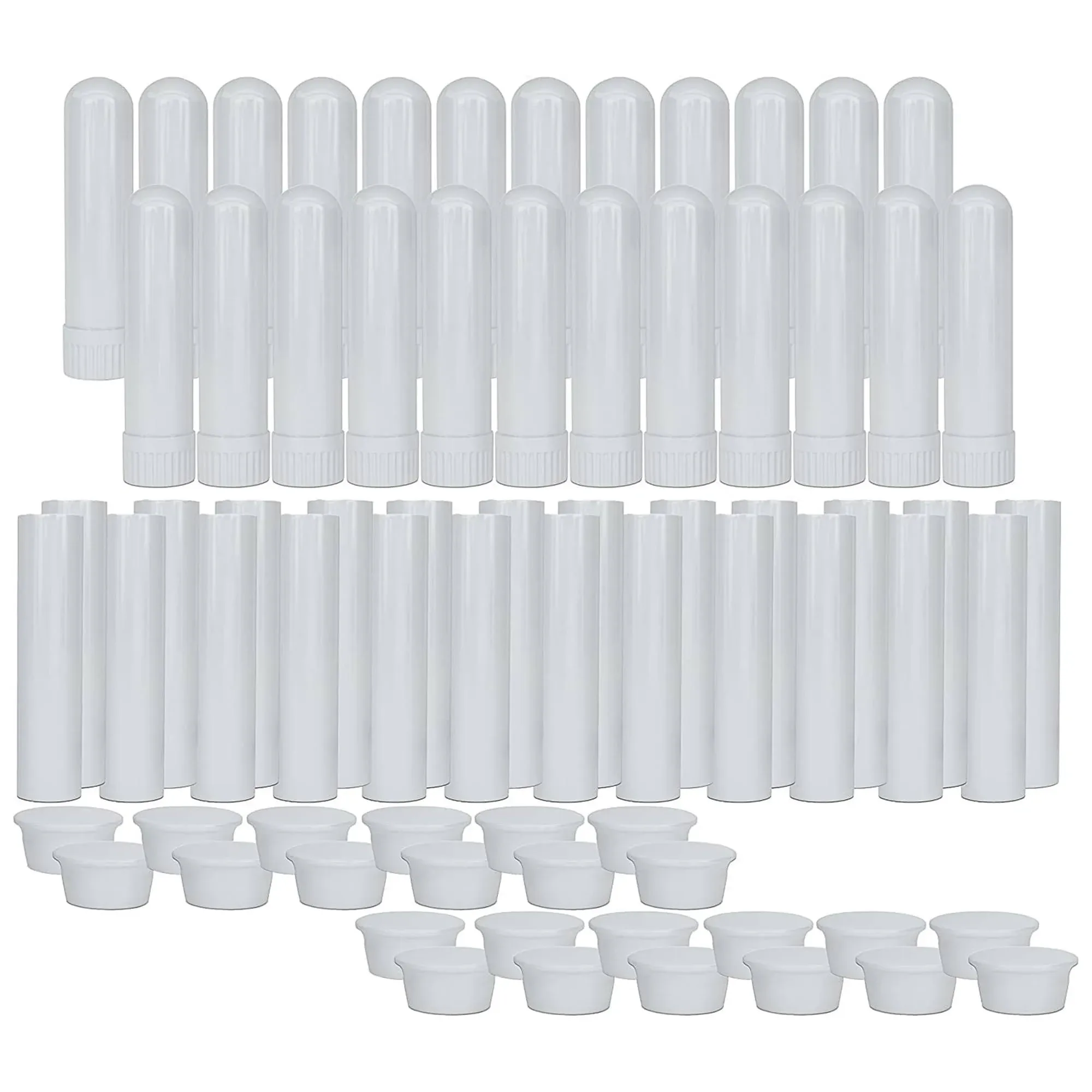 Cornucopia Essential Oil Aromatherapy White Nasal Inhaler Tubes (24 Complete Sticks), Empty Blank Nasal Inhalers for Essential Oils