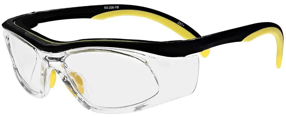 Safety Reading Glasses 206YB with Full Clear Magnifying Lenses, 1.00 to 3.00 Diopter, ANSI Z87 Approved