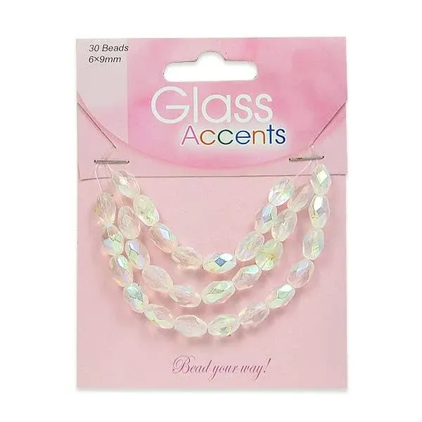 Expo International 6 Packs of Oval Faceted Glass Pack of 30 | Crystal Aurora ...