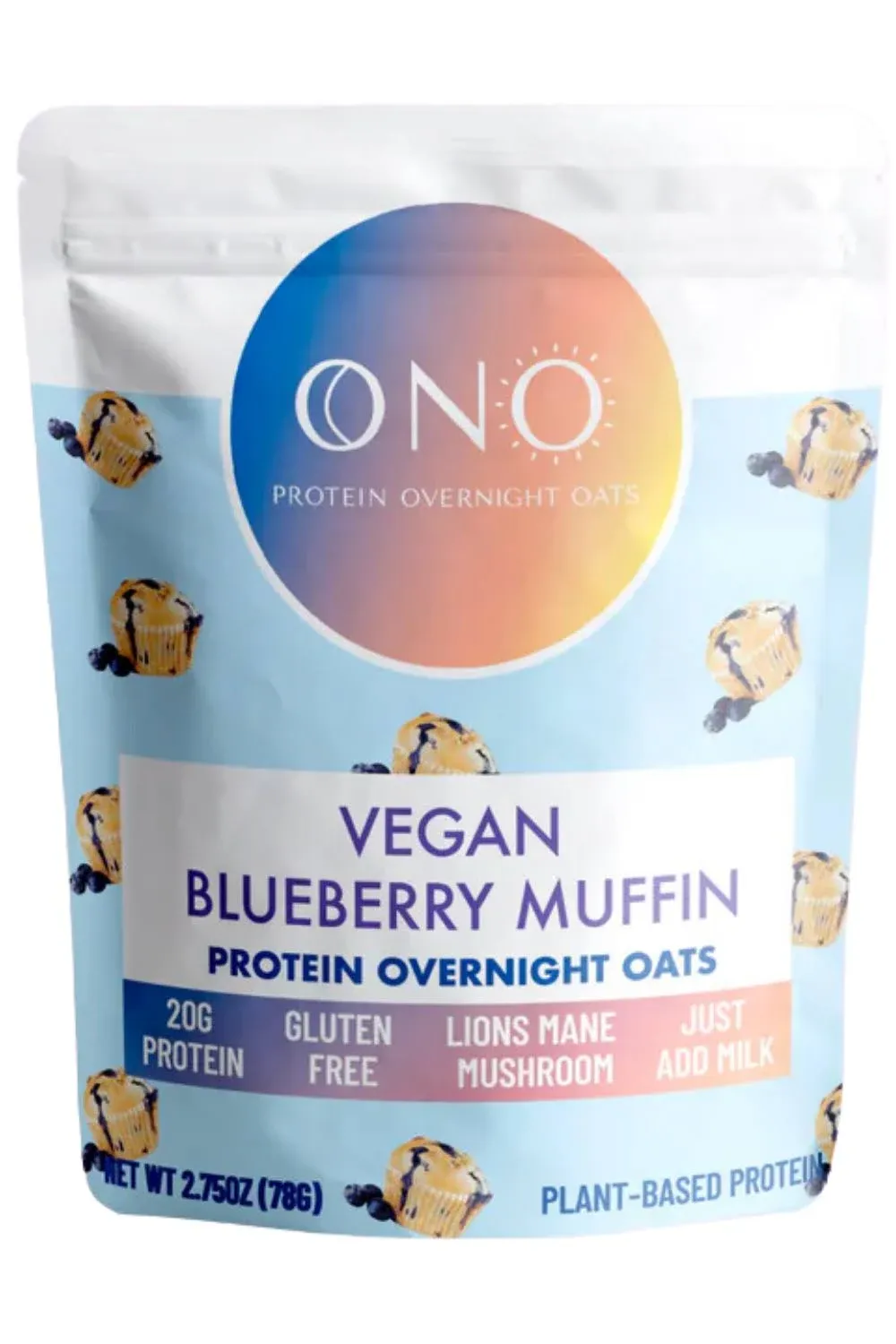 Ono Protein Overnight Oats Vegan Blueberry Muffin - 2.75oz