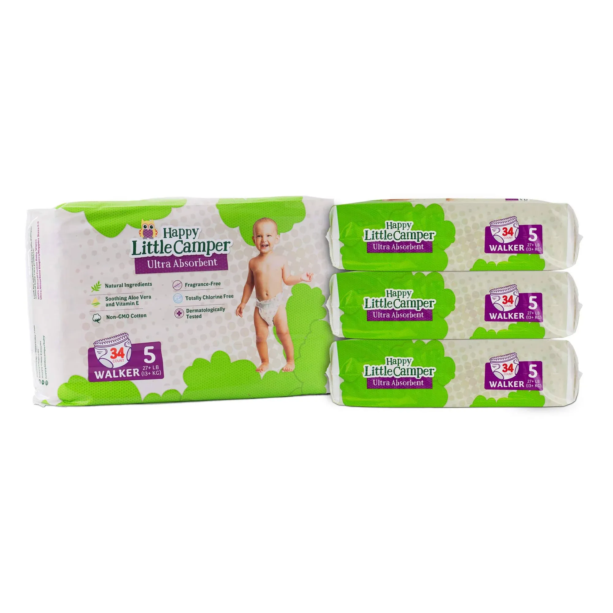 Natural Diapers/Baby Wipes Monthly Savings | Happy Little Camper Size 5 / No Wipes