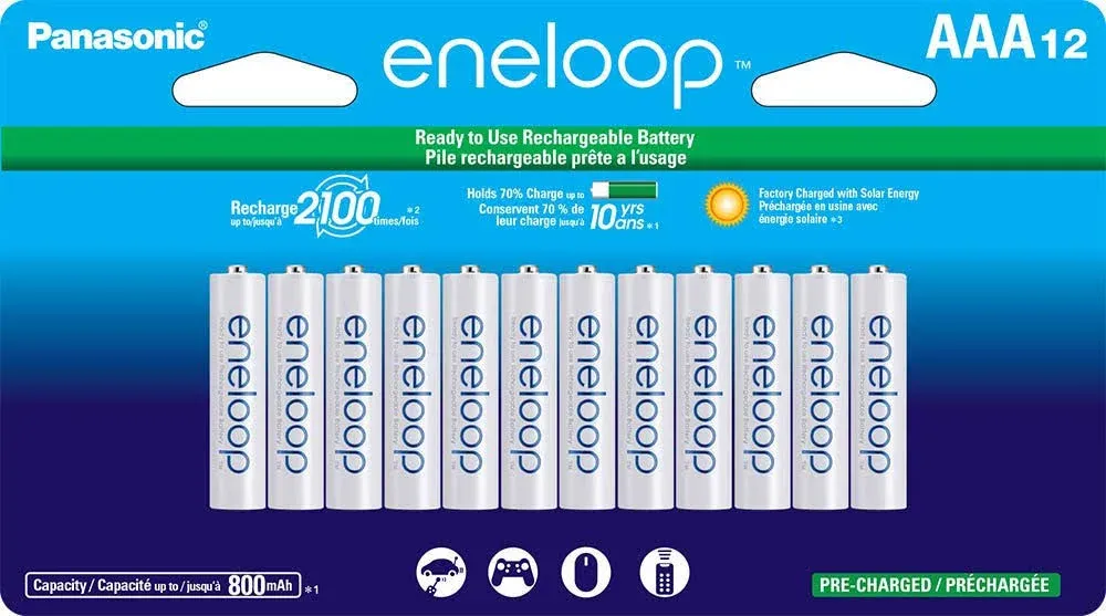 Eneloop Panasonic AAA 2100 Cycle Ni-MH Pre-Charged Rechargeable Batteries