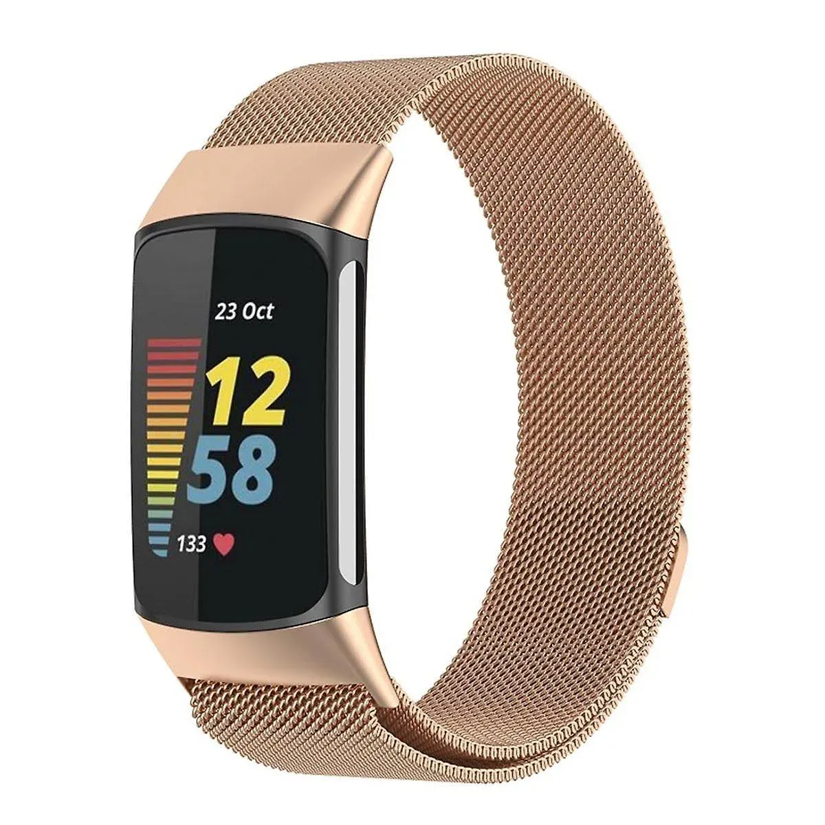 Metal Mesh Loop Bands for Fitbit Charge 5/Charge 6 Band for Women Men, Adjustable Stainless Steel Wristbands Replacement Straps for Charge 5/6 Activity Tracker