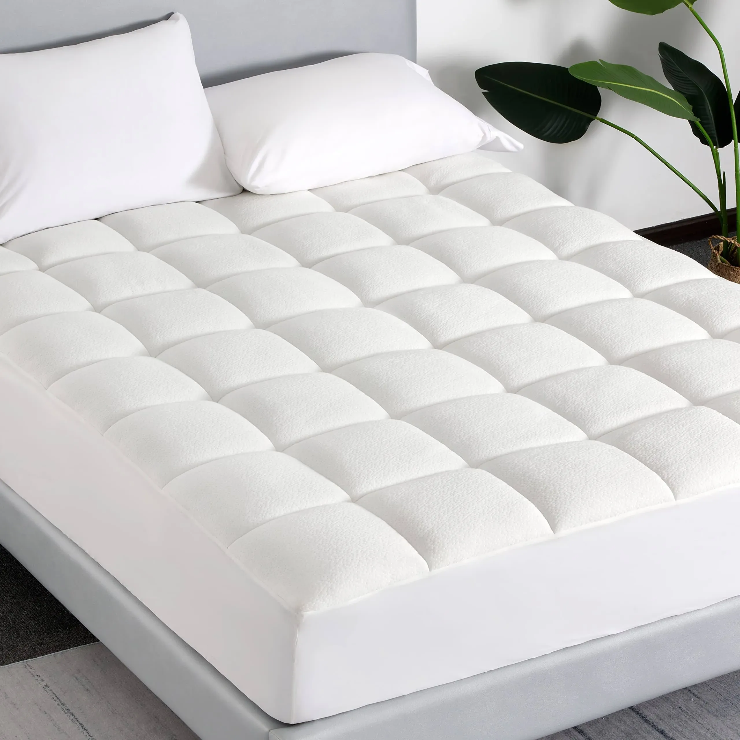 100% Waterproof Mattress Pad Twin Size, Quilted Fitted Mattress Protector - Soft Breathable Jacquard Air Fabric - Washable Mattress Cover, Deep Pocket 8"-21", Twin