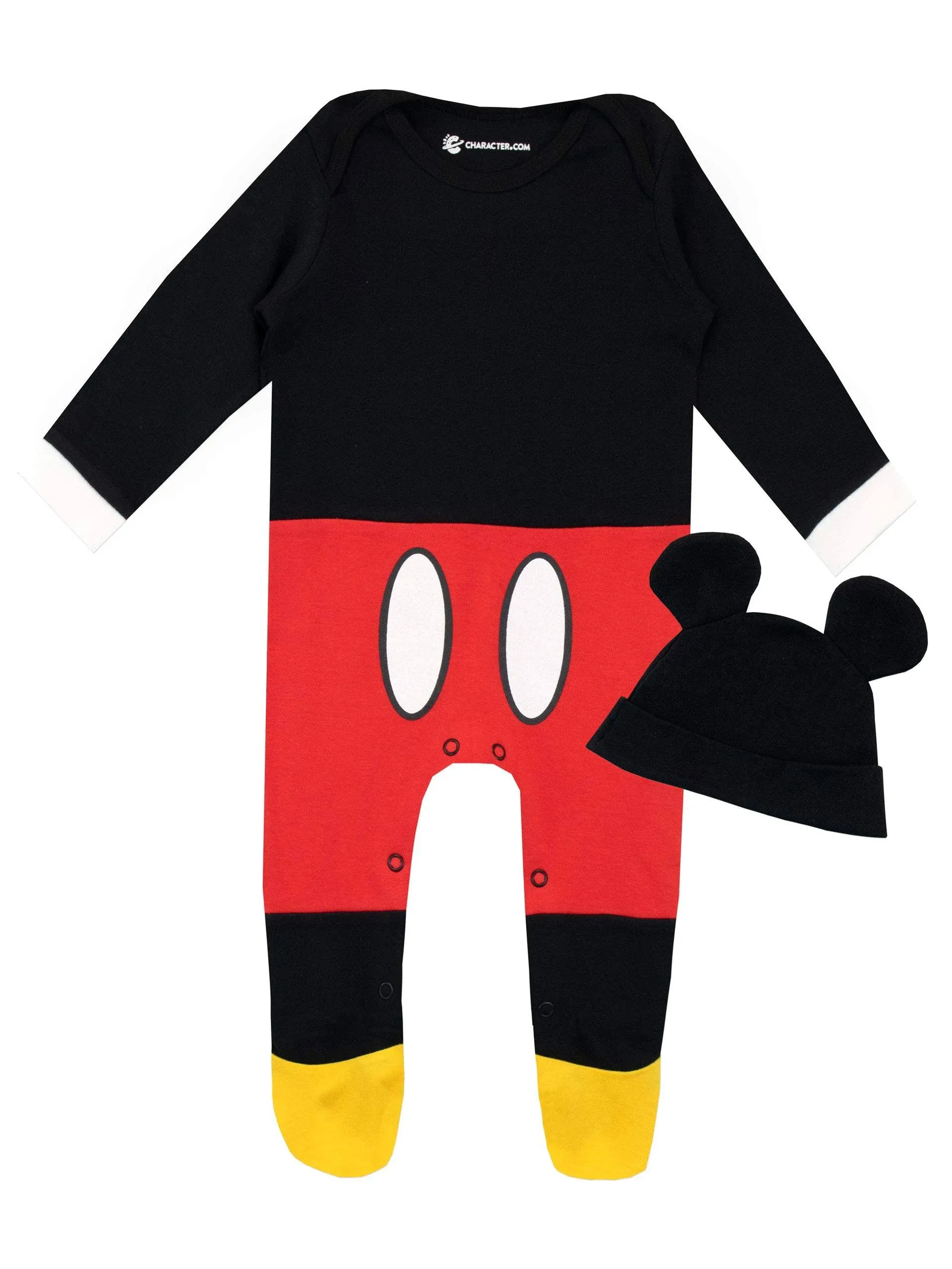 Disney Baby Boys' Mickey Mouse Footies and Hat Set