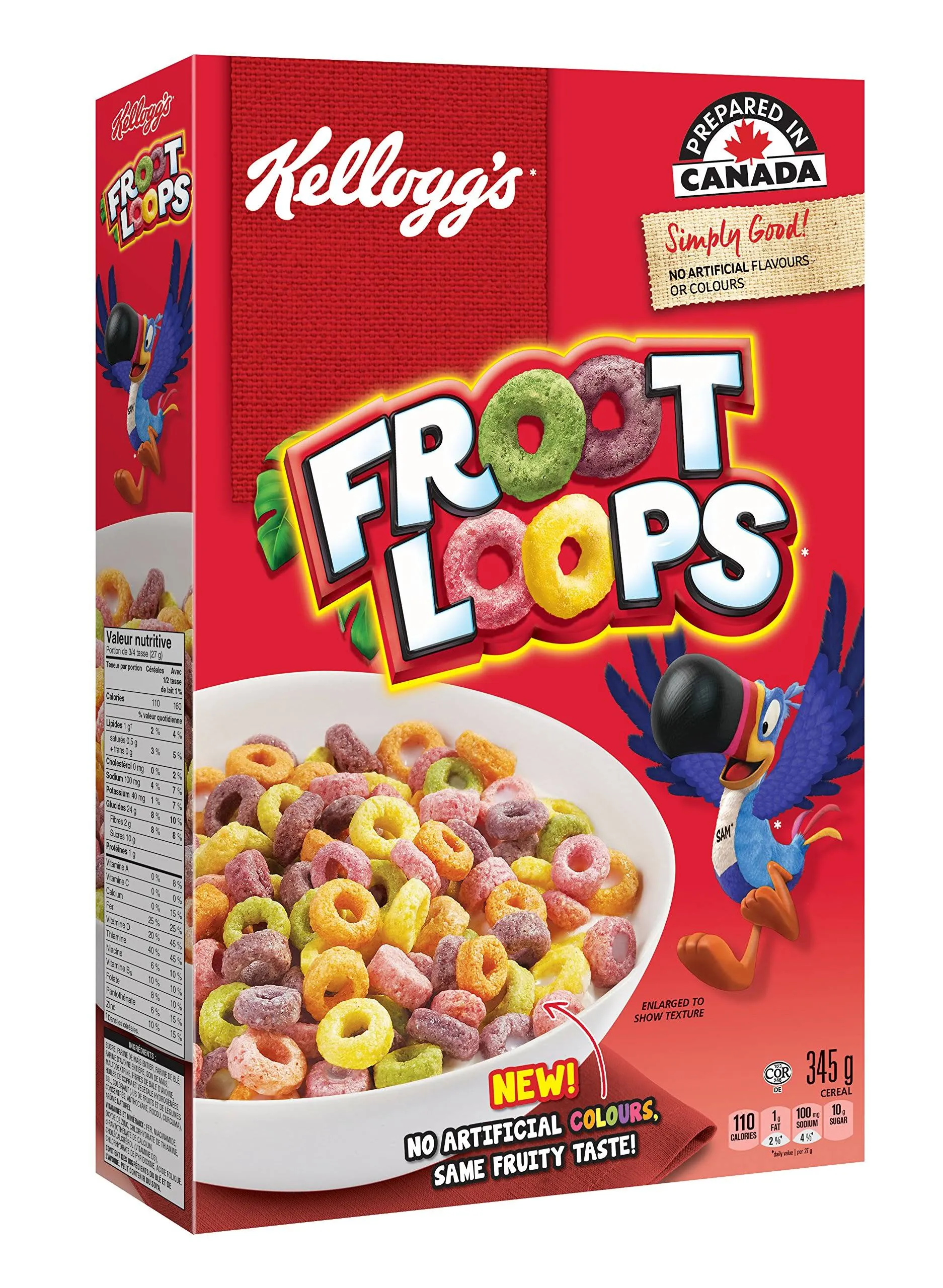 Kellogg's Froot Loops Cereal, 345g/12.2oz, {Imported from Canada} | Caffeine Cams Coffee & Candy Company