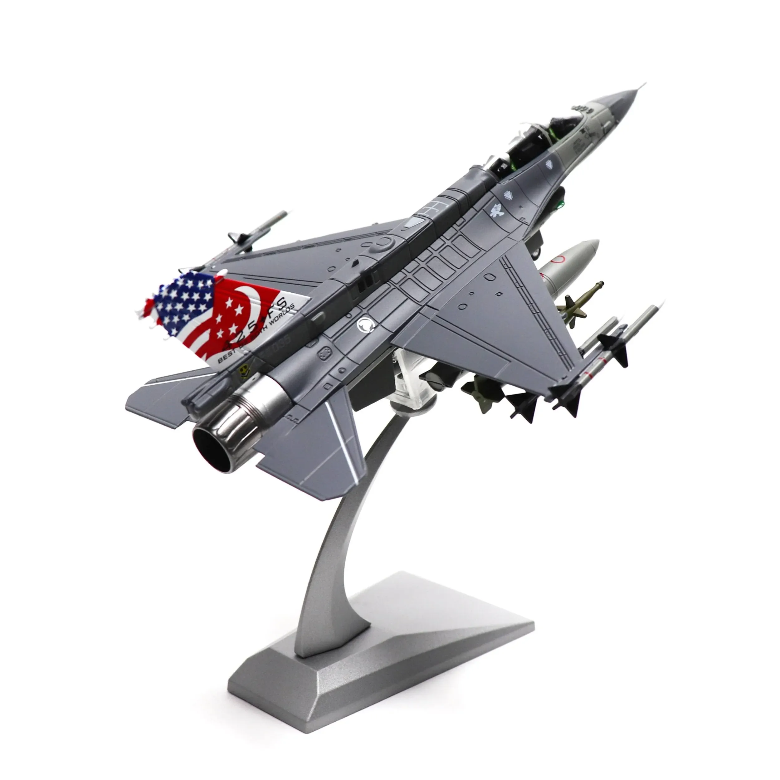 NUOTIE 1/72 Scale F-16D Fighting Falcon Airplane Pre-Build Model Kits Finished Diecast Aircraft Metal Fighter Jet Model Display Collection or Gift (F-16D Singapore)