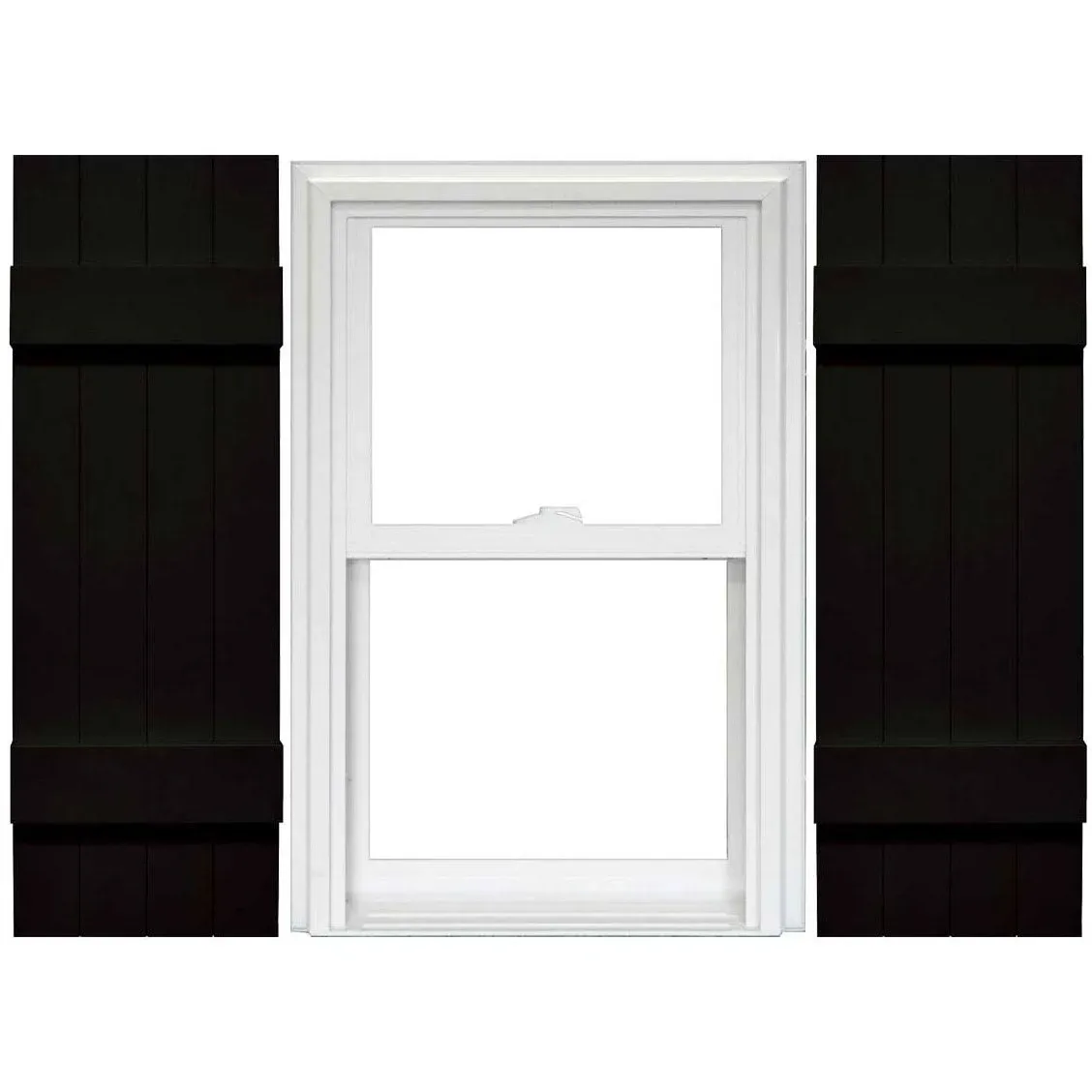 Mid America 4 Board and Batten Joined Vinyl Shutters (1 Pair) - 14 x 47 002 Black