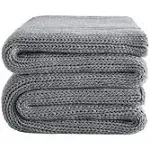 L'AGRATY Knitted Weighted Blanket - 60"x80" 15lbs Cooling Chunky Knit Heavy Blanket for Adults Braided Crochet Throw Thick Cable Yarn Knit