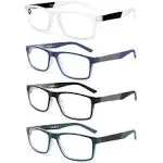 Blue Light Blocking Reading Glasses 4 Pack Computer Readers for Women Men,Anti G