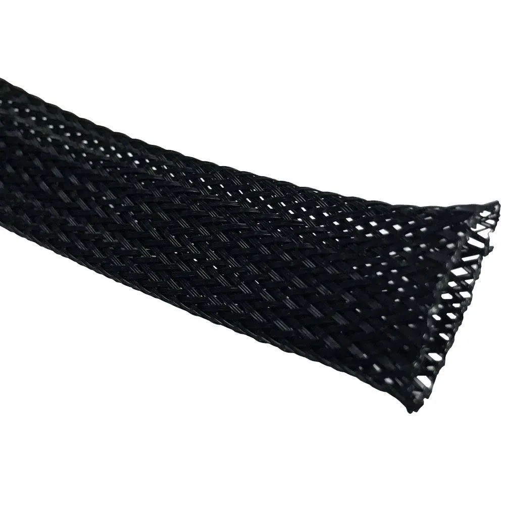 Electriduct 2.5" PET Expandable Braid Sleeving Flexible Wire Mesh Sleeve - 50 Feet - Black