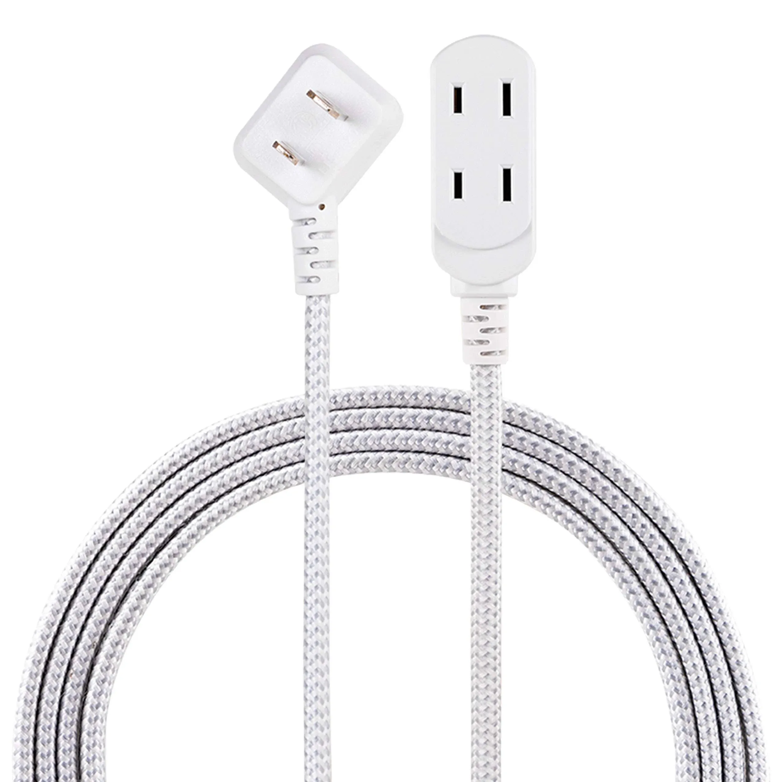 Philips 8' 3 Outlet Indoor Polarized Extension Cord Gray/White