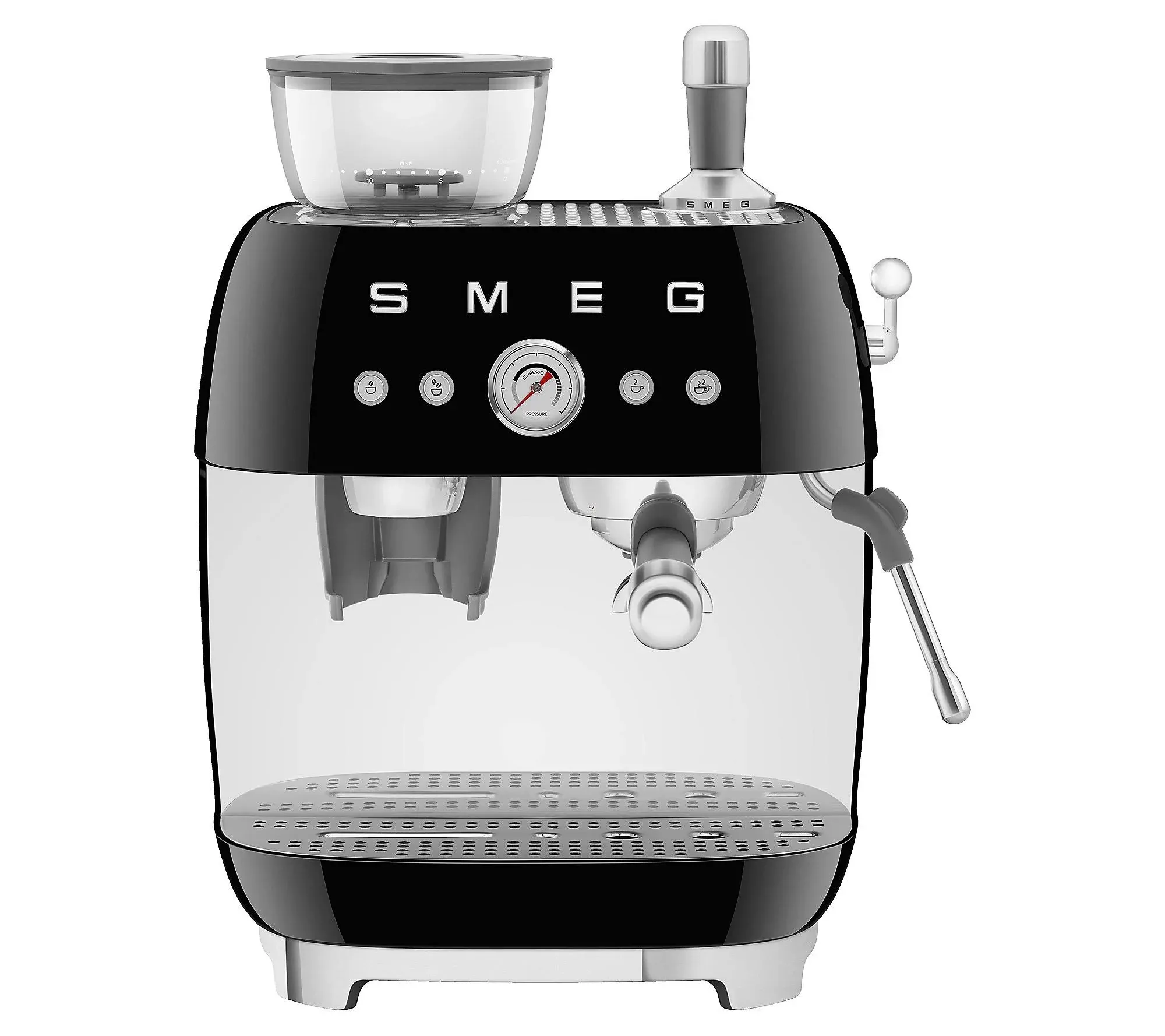 Smeg Semi-Automatic Espresso Coffee Machine with Grinder Black