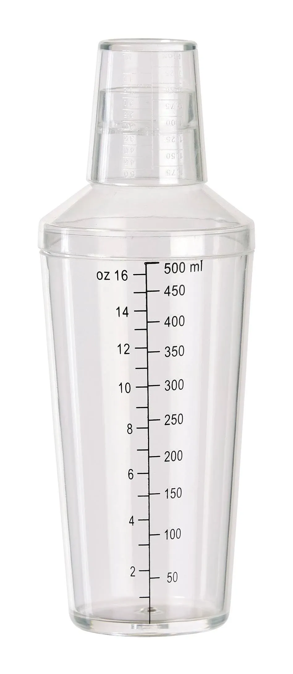 Winco (BS-16PC) 16 oz. Clear Plastic Bar Shaker