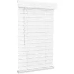 Lotus & Windoware Cordless, 2 Inch Faux Wood Blind, 31" Wide x 72" Long, Window Blinds, Blinds & Shades, Blinds for Indoor Windows, Embossed, Bright White, (Actual Size - 30.5" x 72")