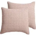 Levtex Home Blush Mills Waffle Euro Sham Set /2 New