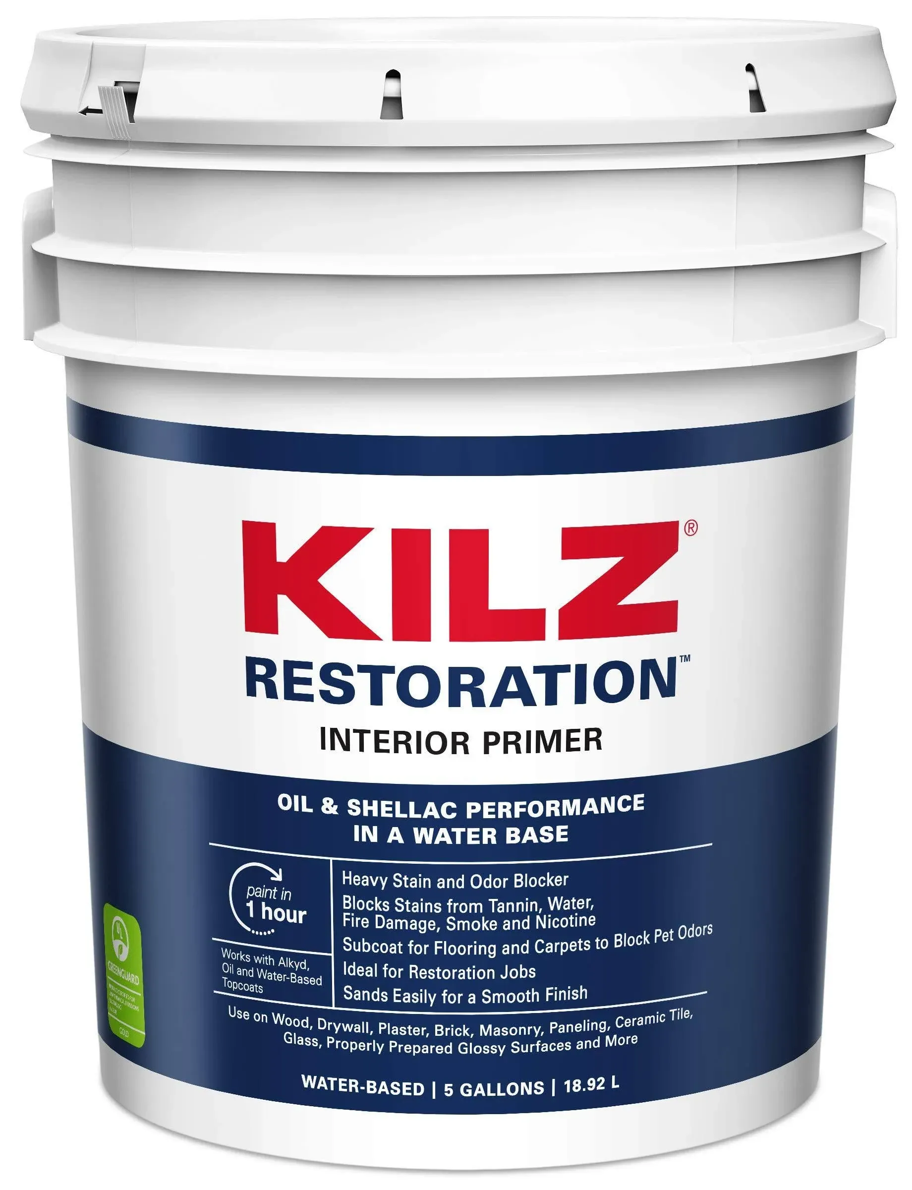 KILZ Restoration Primer, Interior, 5 Gallon