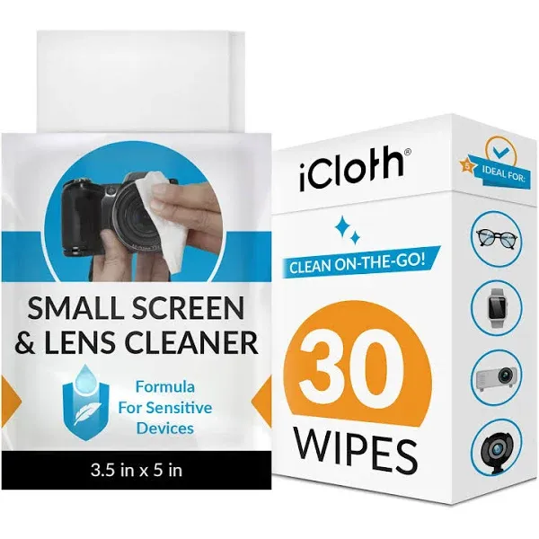 iCloth Eyeglass Cleaning Wipes: Easy and Fast Lens Cleaning and Screen Cleaning Wipes for Reliable, Streak-Free Screen Wipes - Individually Wrapped for Convenience