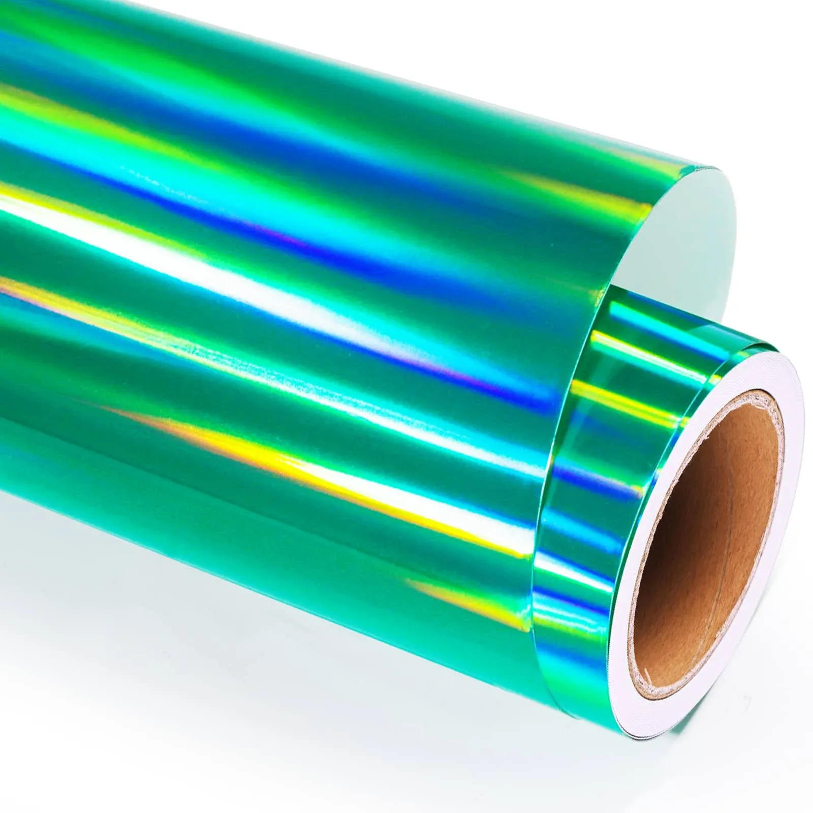 Holographic Rainbow Vinyl Glossy Green Blue Adhesive Vinyl 12 Inches X 6 Feet...