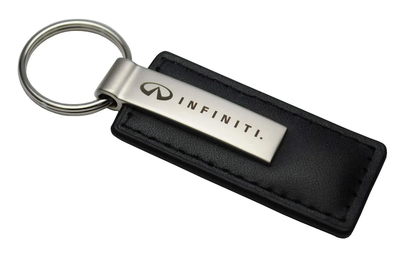 Au-Tomotive Gold, INC. Officially Licensed Rectangular Leather Key Chain for Infiniti (Black)