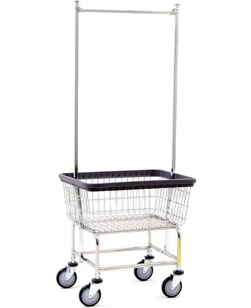 R &amp; B Wire Products Laundry Cart with Double Pole Rack Steel Tubing 5 Inch Clean Wheel System™ Casters - M-646672-1293 - Each