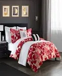 Chic Home Malea 12 Piece Floral Comforter and Quilt Set Pink Queen