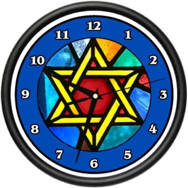 Star of David Wall Clock Jewish Jew Symbol Religious Hebrew Biblical Gift