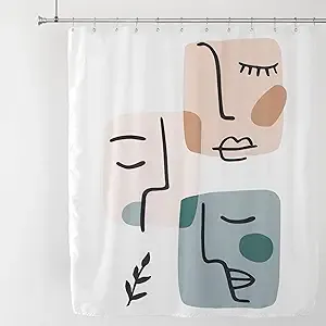 Shaina Faces Abstract Shower Curtain 72 x 72