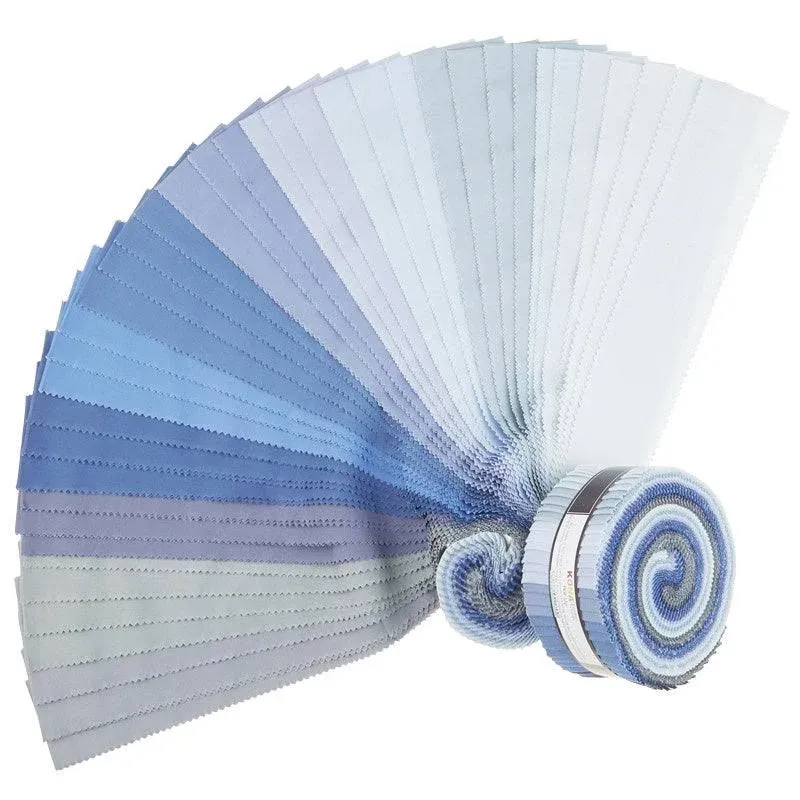 Robert Kaufman Kona Cotton Solids Overcast Jelly Roll Up