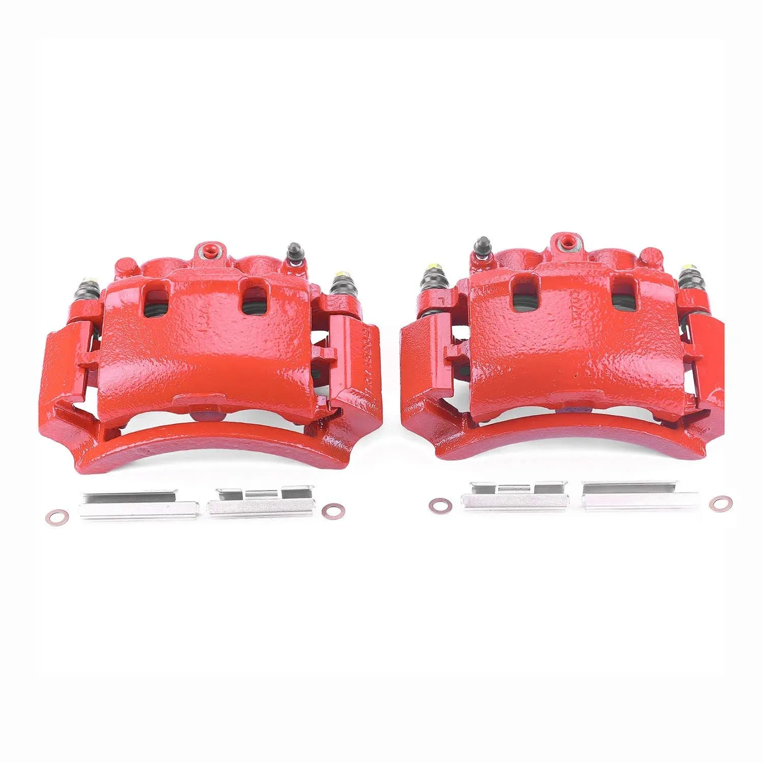 Power Stop Rear Pair of Red Powder Coated Calipers S4748