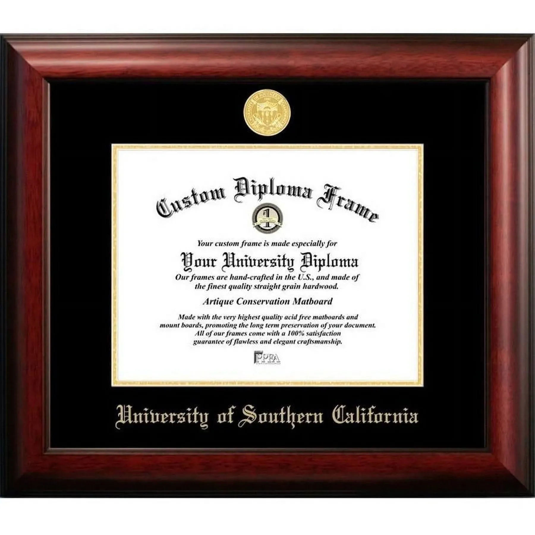 University of Southern California 8.5" x 11" Gold Embossed Diploma Frame