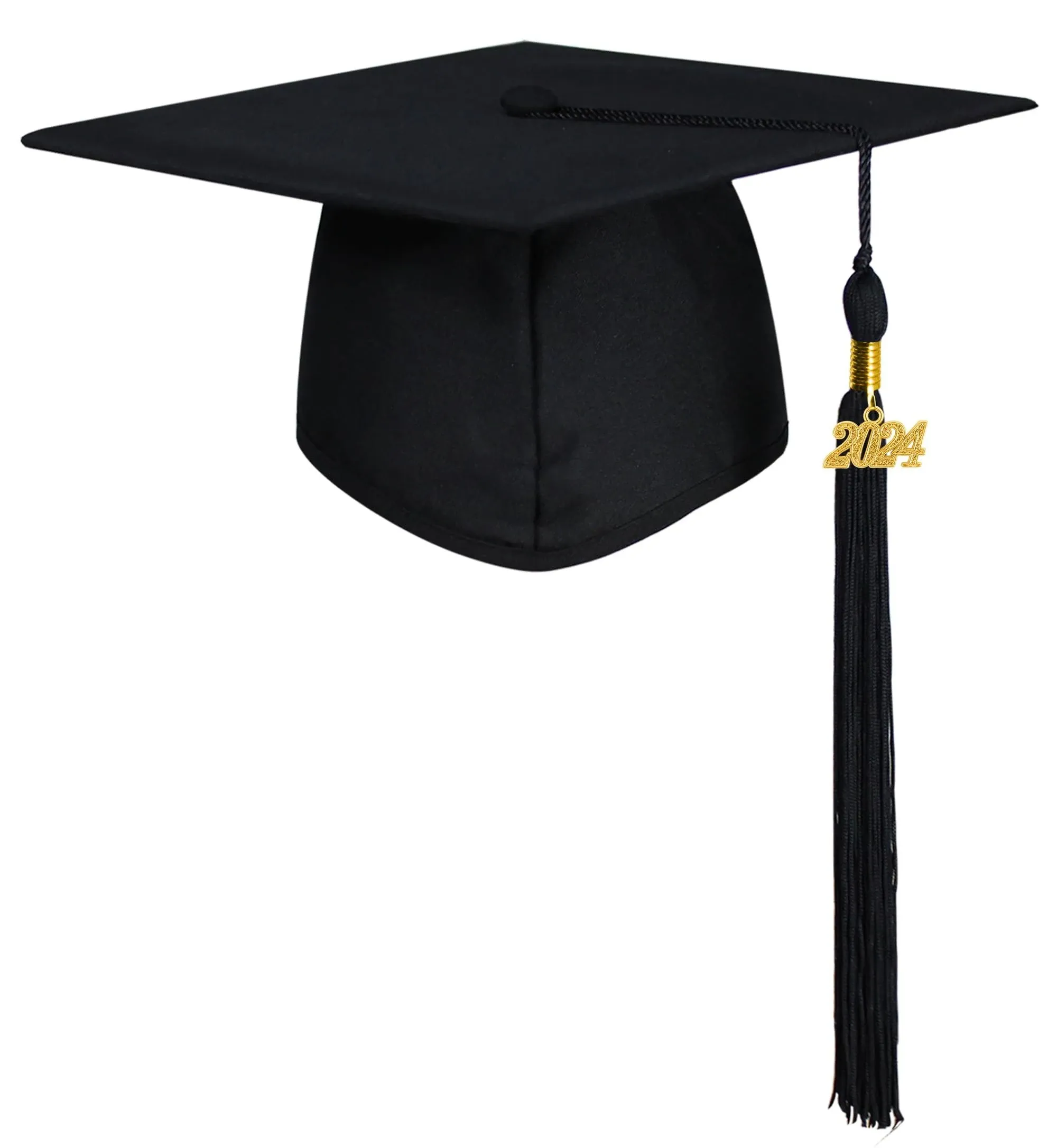 GraduationMall Matte Graduation Cap with 2024 Tassel for High School & Bachelor