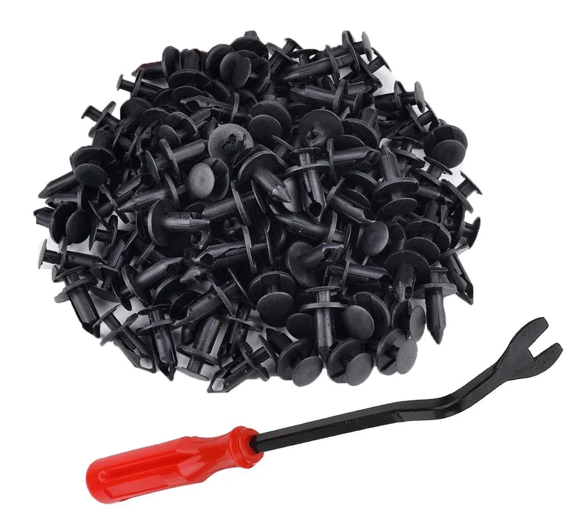 120 PCS 8mm Plastic Push Rivets Removal Tool, Nylon Fender Clips with Fastener Removal Tool Plastic Body Clips Push Pin for Polaris Ranger RZR Can Am Kawasaki Teryx Honda Pioneer Suzuki Accessories