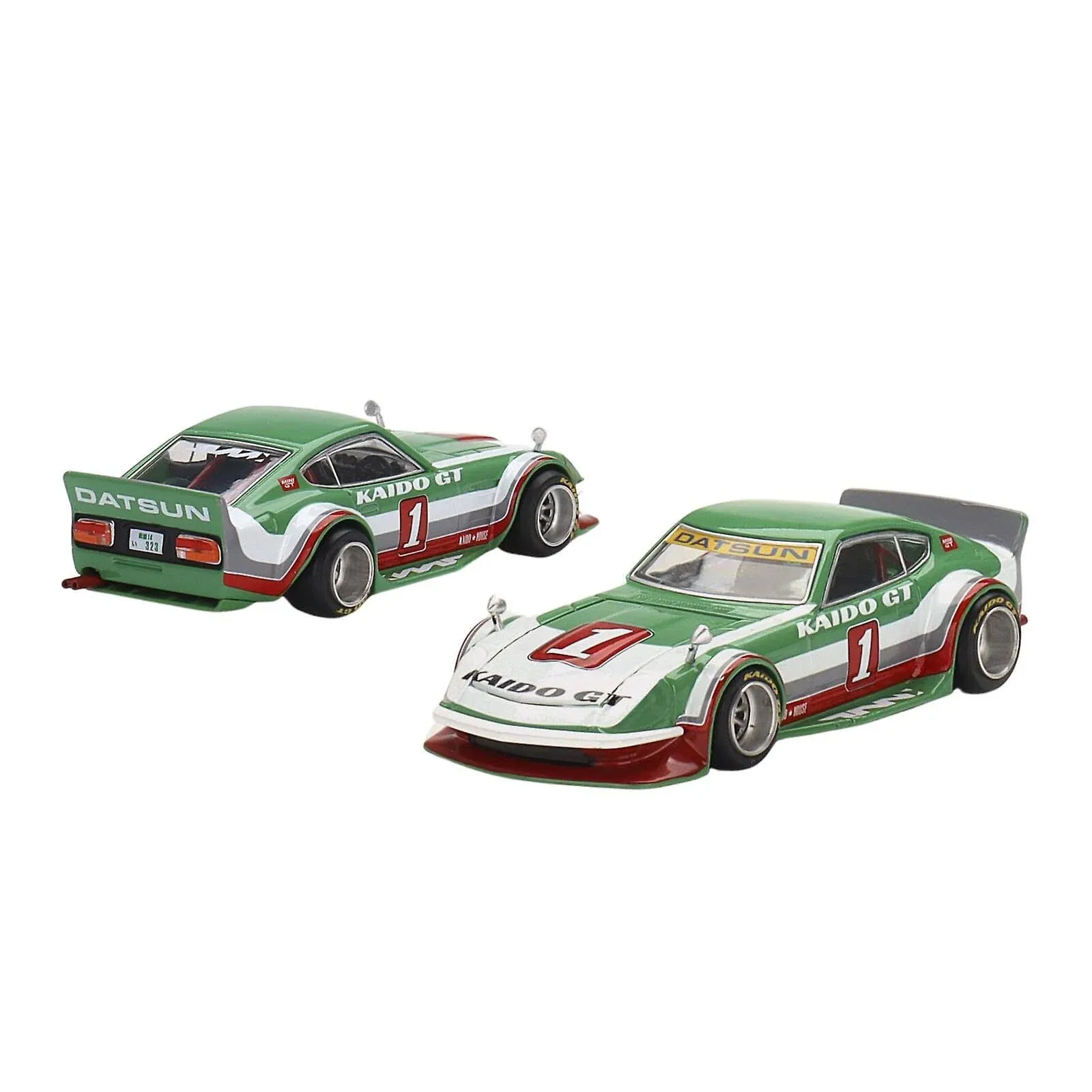 Datsun Fairlady Z Kaido GT V2 RHD (Right Hand Drive) #1 Green with Stripes (Designed by Jun Imai) "Kaido House" Special 1/64 Diecast Model Car by True Scale Miniatures