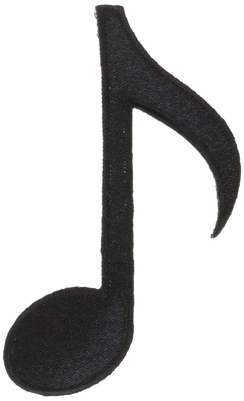 Black Music Note Iron on Patch, 1 Applique, Simplicity Brand, 474