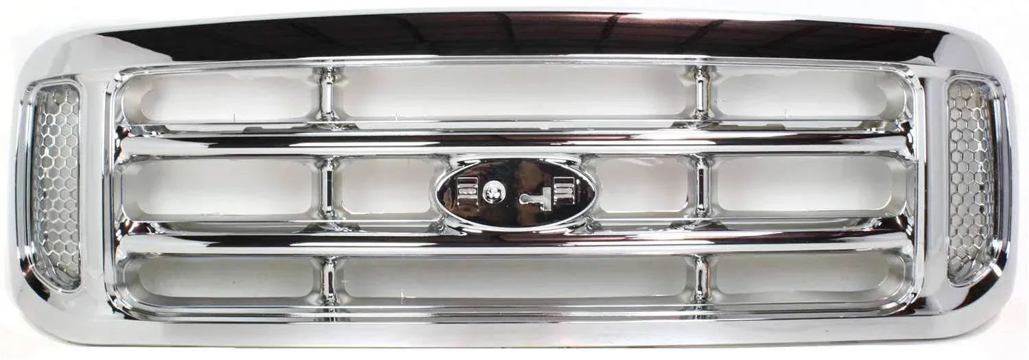 Garage-Pro Grille Assembly Compatible with 1999-2004 Ford F-250 Super Duty, Fits 1999-2004 Ford F-350 Super Duty, Fits 1999-2004 Ford F-450 Super Duty Chrome Shell and Insert