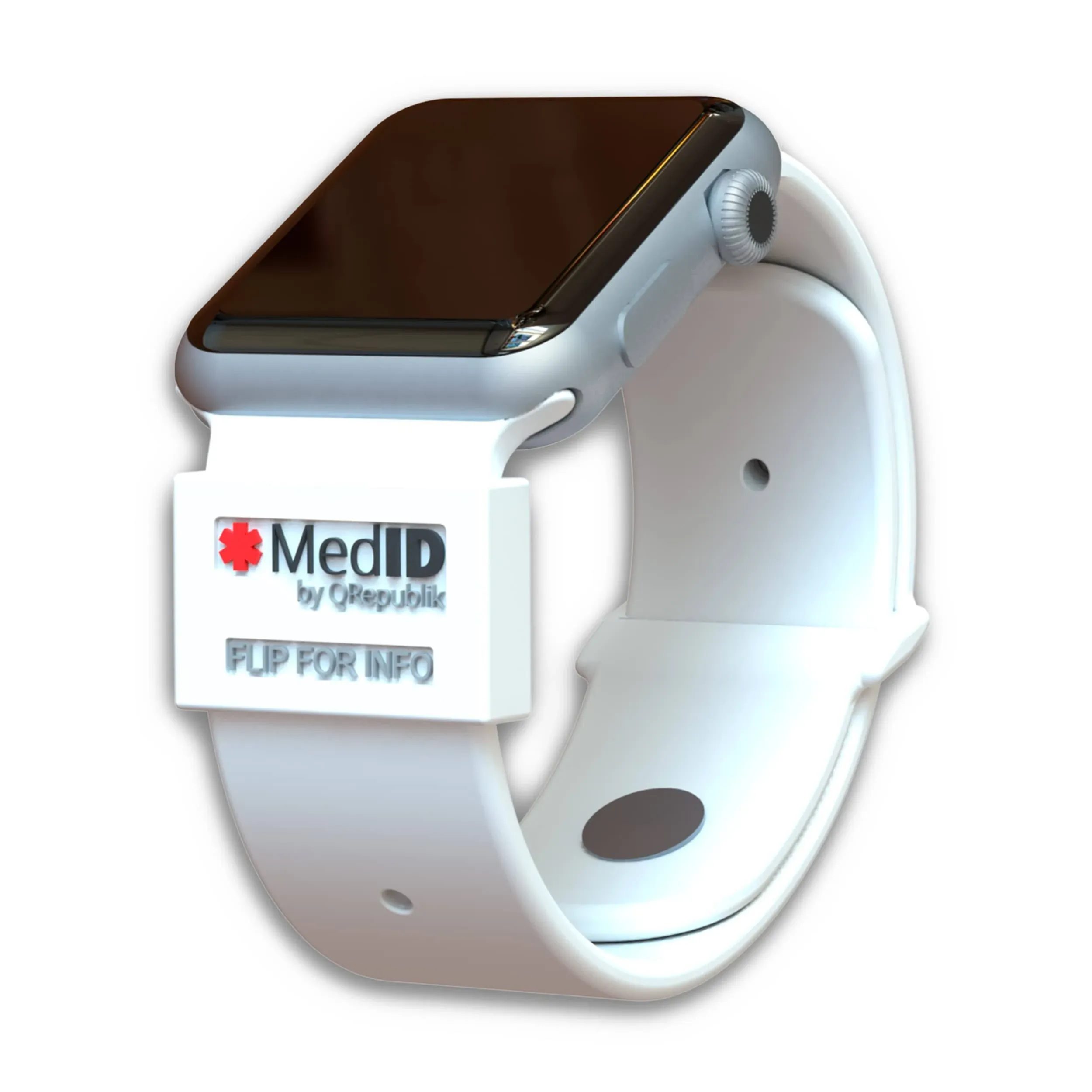 Medical ID Tags. That Sleeve fits Most Bands Like Samsung Gear, Apple Watch, Mi Band, Fitbit, Garmin, and Other Watches. One Size for Women, Men, and Kids