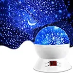 MOKOQI Star Night Light Projector for Kids with Timer - Glow in The White 