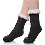 SDBING Women's Winter Super Soft Warm Cozy Fleece Lined Fuzzy Slipper Socks with Grippers