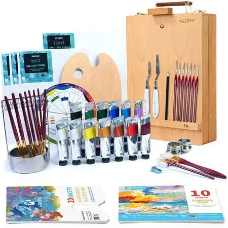 MEEDEN Artist Oil Painting Set with Sketch Box Easel, Art Painting Supplies, Oil Painting Kit for Adults, Artists, Beginners