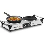 Hot Plate,  Double Burner for Cooking, 1800W Countertop Electric Stoves with Adj