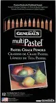 General Pencil 4400-12A General's Pastel Chalk Pencils, 12 Colors, Multicolor, 7 x 1/4 x 1/4 in