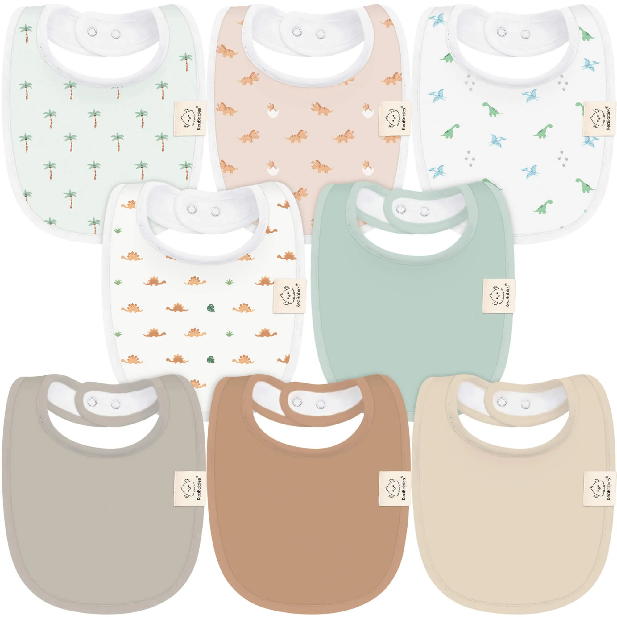 Organic Cotton Baby Drool Bibs, Toddler Teething Bibs 8-Pack