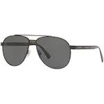 Versace Phantos 58mm Aviator Sunglasses Black/ Gold/ Black Solid