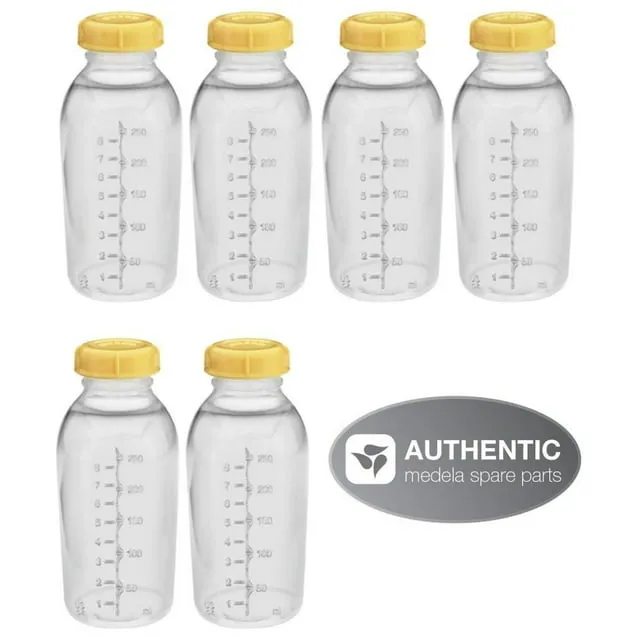 8 Pack - Medela Breastmilk Storage Feeding Bottle with Lids &amp; 4 Nipples+Ring