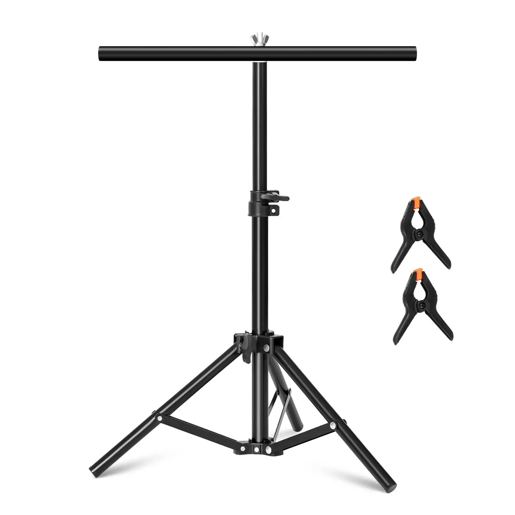 Selens Photography Backdrop Stand 30 Inches Small T Shape Support Light Stands Mini Holder for Photo Studio Tabletop Desktop Background Paper, T-Shape Background Support Stand Crossbar with 2 Clamps