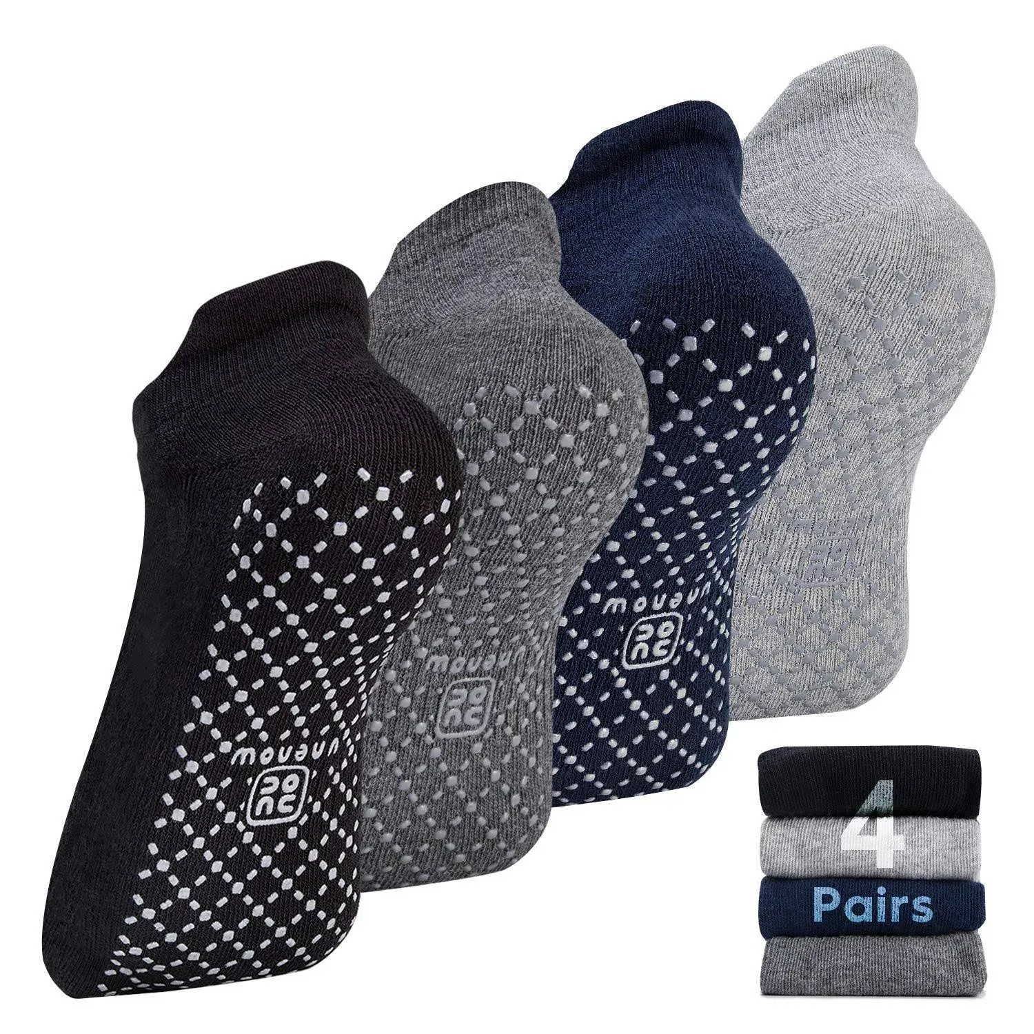 Unisex Non Slip Grip Socks with Cushion for Yoga Pilates Barre Home &amp; Hospital